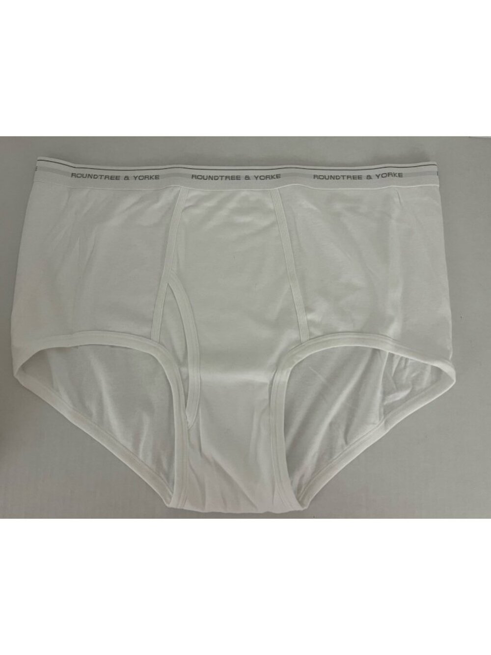 Roundtree & Yorke Men's 46 Full Cut White Briefs 100% Cotton 6 pr NWOT